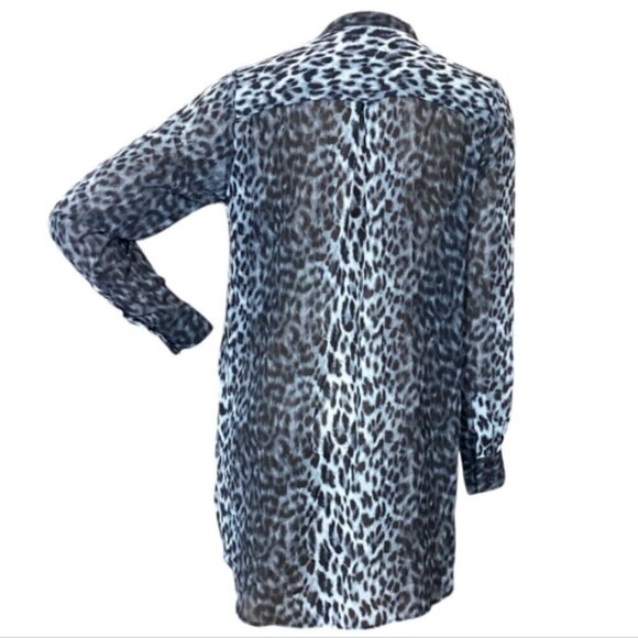 Belle by Kim Gravel Leopard Print V-Neck Tunic Top Sz XS 19277 - Picture 4 of 6